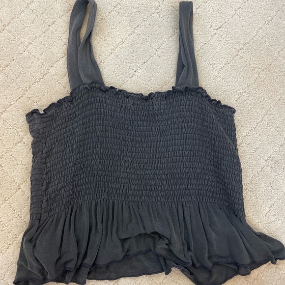 Urban Outfitters Black scrunch top cropped - Picture 2 of 3